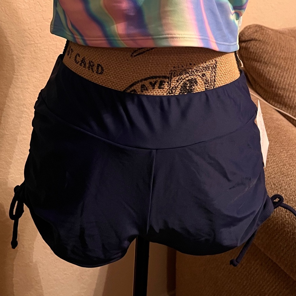 ECO BEACH Side-Ruched Swim Shorts